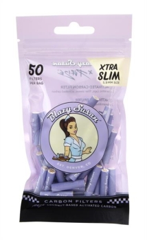 PURIZE Aktivkohlefilter, XTRA Slim "Blazy Susan" PURPLE, ø 5,9mm, 50er Packung